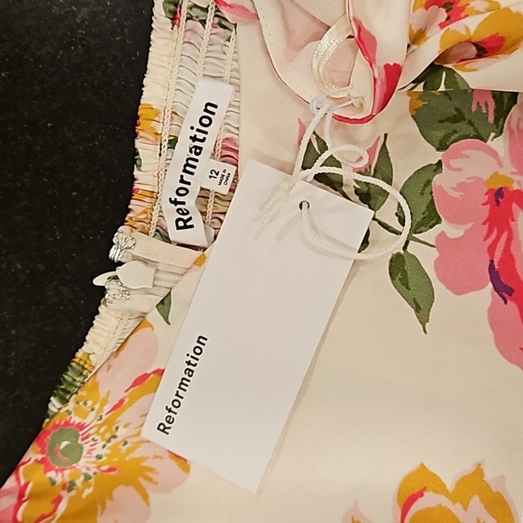 💕REFORMATION💕 Genesis Silk Dress ~ Giverny Floral Print 100% Silk 12 NWT - Picture 13 of 16